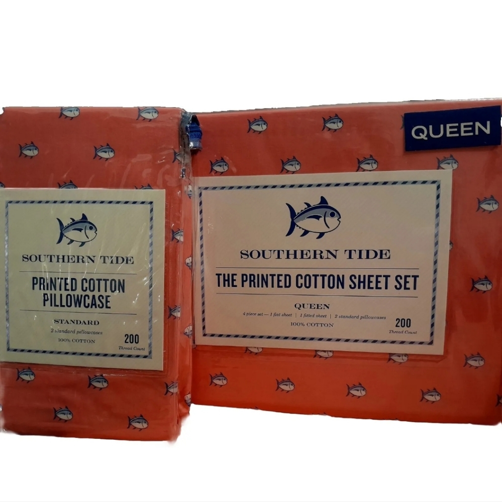 New Southern Tide Skipjack Queen 6PC sheet set pink